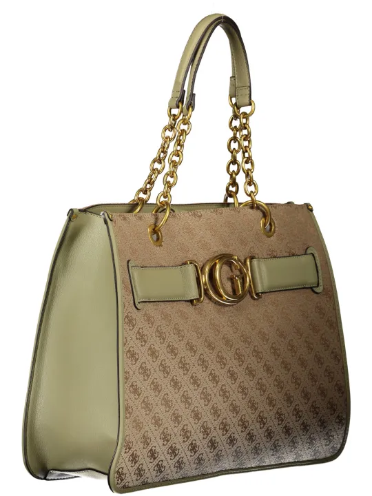 Exklusive GUESS Handtasche Grün Beige - Einzelstück