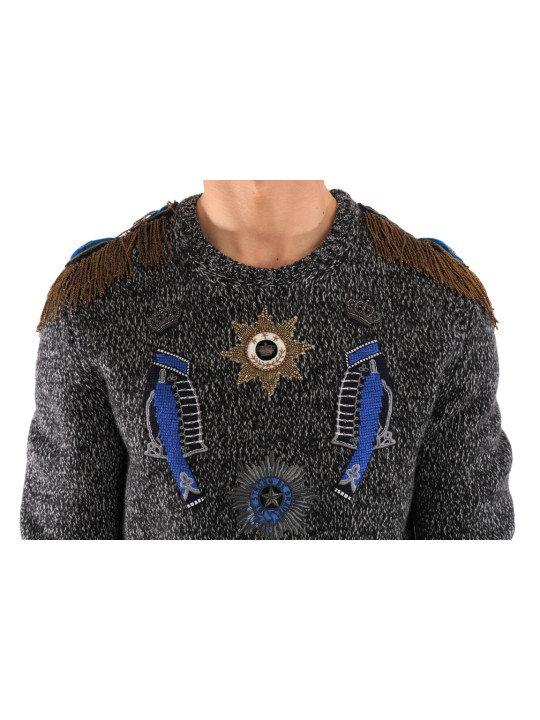 Sweaters Elegant Gray Cashmere KING Sweater 5.860,00 € 8058091045549 | Planet-Deluxe