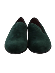 Flat Shoes Elegant Green Suede Slip-On Loafers 1.140,00 € 8058091396757 | Planet-Deluxe