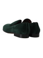 Flat Shoes Elegant Green Suede Slip-On Loafers 1.140,00 € 8058091396757 | Planet-Deluxe