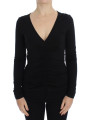 Sweaters Elegant V-Neck Black Viscose Blend Sweater 660,00 € 8057433693328 | Planet-Deluxe