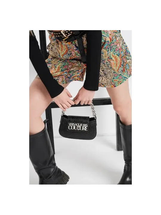 Schwarze Versace Jeans Umhängetasche Leder