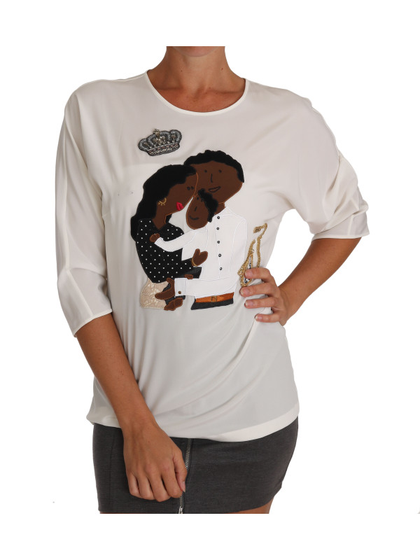 Tops & T-Shirts Elegant Silk Blend Crewneck Blouse 2.880,00 € 8057001030255 | Planet-Deluxe