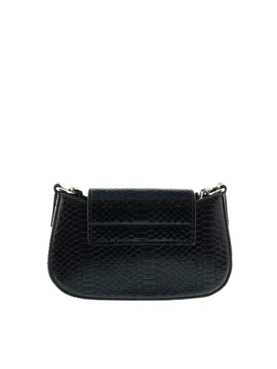 Schwarze Versace Jeans Schultertasche Krokodiloptik