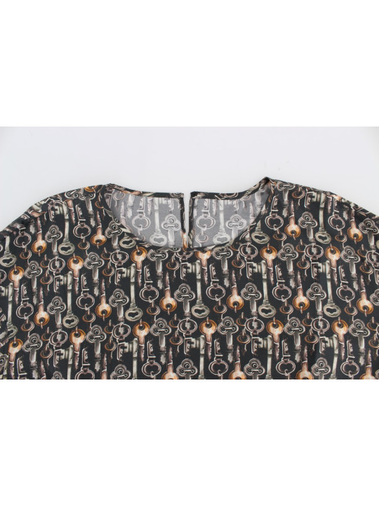 Tops & T-Shirts Enchanted Sicily Silk Blouse with Medieval Keys Print 1.480,00 € 7333413038739 | Planet-Deluxe