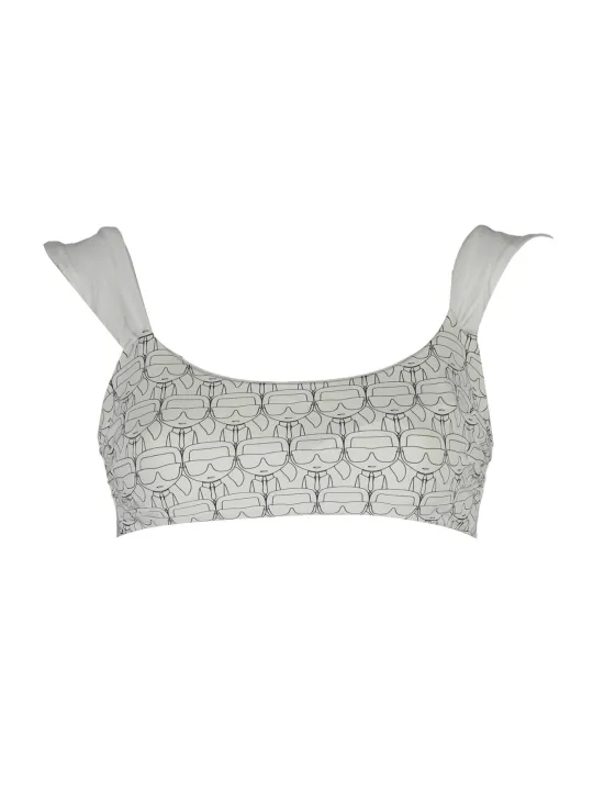 "Karl Lagerfeld Beachwear Badeanzüge & Bikinis im Sale | Karl Lagerfeld Beachwear KL21WTP13_BIANCO_WHITE: Eleganter Bandeau-Badeanzug mit Kontrastdetails und exklusivem Druck für Stil  online kaufen"|Planet-Deluxe