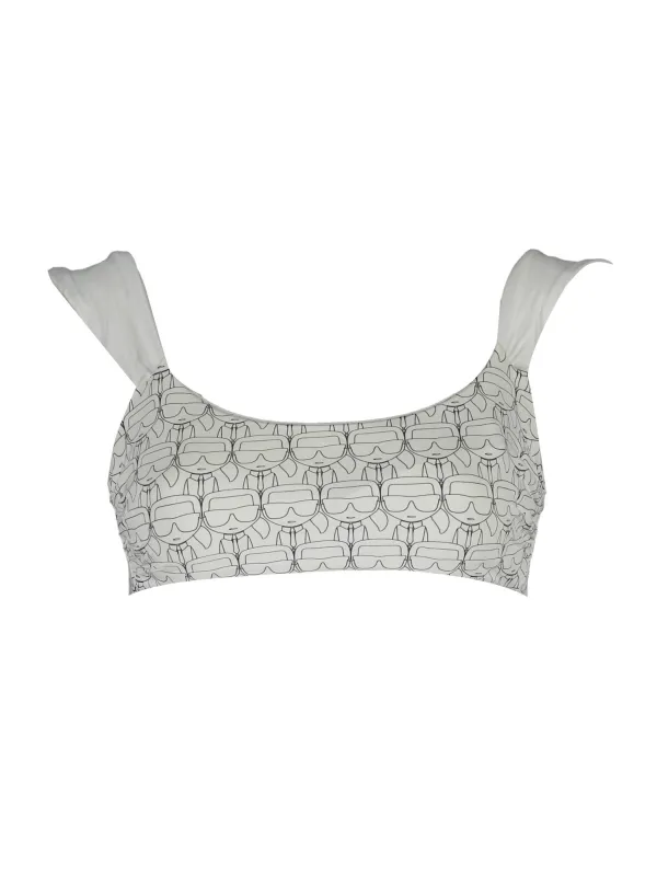 "Karl Lagerfeld Beachwear Badeanzüge & Bikinis im Sale | Karl Lagerfeld Beachwear KL21WTP13_BIANCO_WHITE: Eleganter Bandeau-Badeanzug mit Kontrastdetails und exklusivem Druck für Stil  online kaufen"|Planet-Deluxe