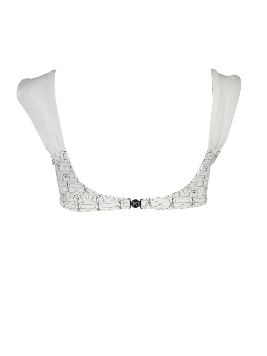 "Karl Lagerfeld Beachwear Badeanzüge & Bikinis im Sale | Karl Lagerfeld Beachwear KL21WTP13_BIANCO_WHITE: Eleganter Bandeau-Badeanzug mit Kontrastdetails und exklusivem Druck für Stil  online kaufen"|Planet-Deluxe