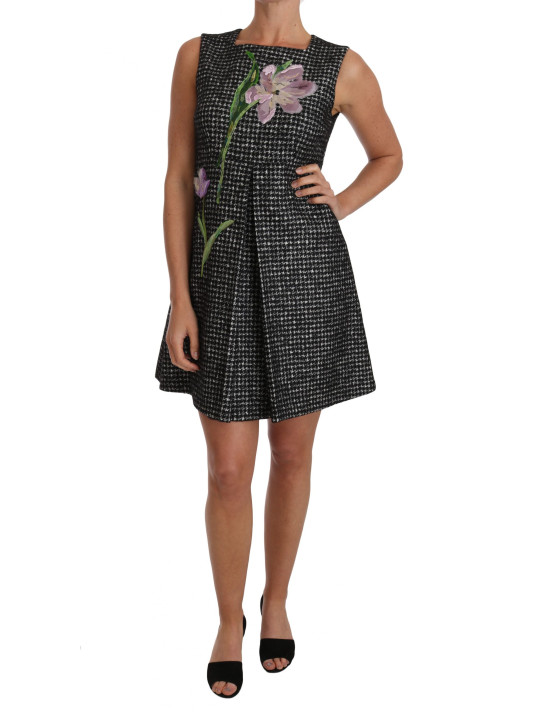 Dresses Elegant Gray Mini A-Line Dress with Purple Tulip 4.720,00 € 8057001134991 | Planet-Deluxe