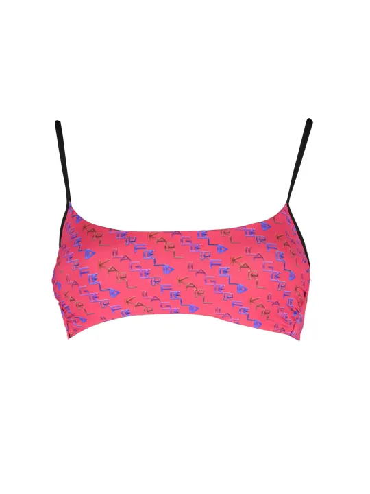 "Karl Lagerfeld Beachwear Badeanzüge & Bikinis im Sale | Karl Lagerfeld Beachwear KL21WTP19_ROSSO_RED – Luxuriöser Bandeau-Badeanzug mit Geometrischem Muster und Kontrastdetails online kaufen"|Planet-Deluxe