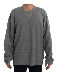 Sweaters Elegant Gray Silk Crewneck Pullover Sweater 2.260,00 € 8050249424497 | Planet-Deluxe