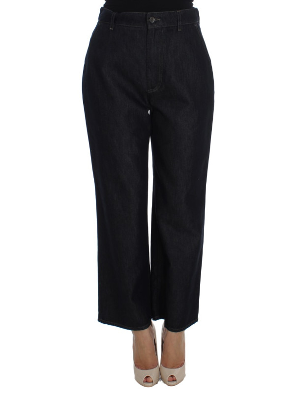 Jeans & Pants Chic High Waist Flare Jeans in Dark Blue 1.020,00 € 8058301884364 | Planet-Deluxe