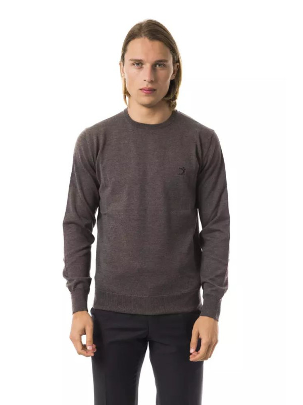 Sweaters Elegant Gray Merino Wool Crew Neck Sweater 260,00 € 2000032500460 | Planet-Deluxe
