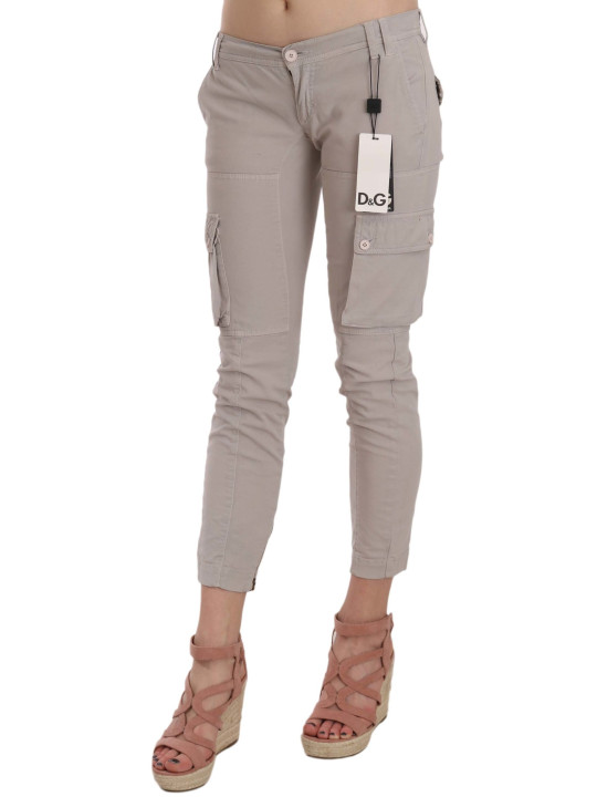 Jeans & Pants Chic Khaki Cotton Blend Trousers 1.560,00 € 8051569078551 | Planet-Deluxe