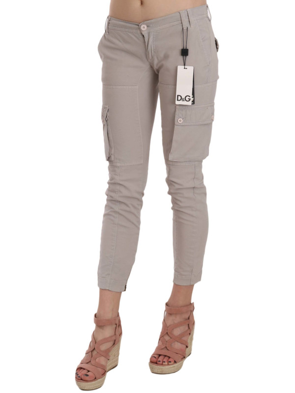 Jeans & Pants Chic Khaki Cotton Blend Trousers 1.560,00 € 8051569078551 | Planet-Deluxe