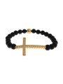 Bracelets Chic Matte Onyx Bead &amp CZ Diamond Cross Bracelet 580,00 € 8050246185308 | Planet-Deluxe