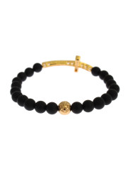 Bracelets Chic Matte Onyx Bead &amp CZ Diamond Cross Bracelet 580,00 € 8050246185308 | Planet-Deluxe