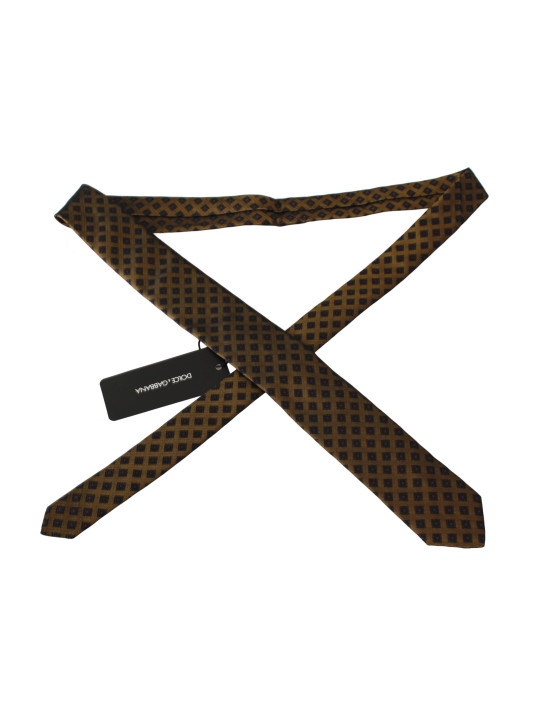 Ties & Bowties Elegant Brown Patterned Silk Blend Necktie 180,00 € 8054319130158 | Planet-Deluxe