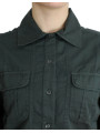 Tops & T-Shirts Elegant Gray Cotton Button Down Shirt 440,00 € 8034166583317 | Planet-Deluxe