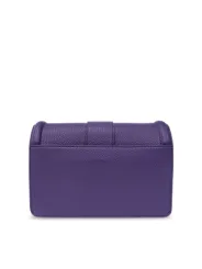 Violettes Lederhandtasche mit dünnem Riemen