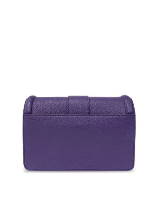 Violettes Lederhandtasche mit dünnem Riemen