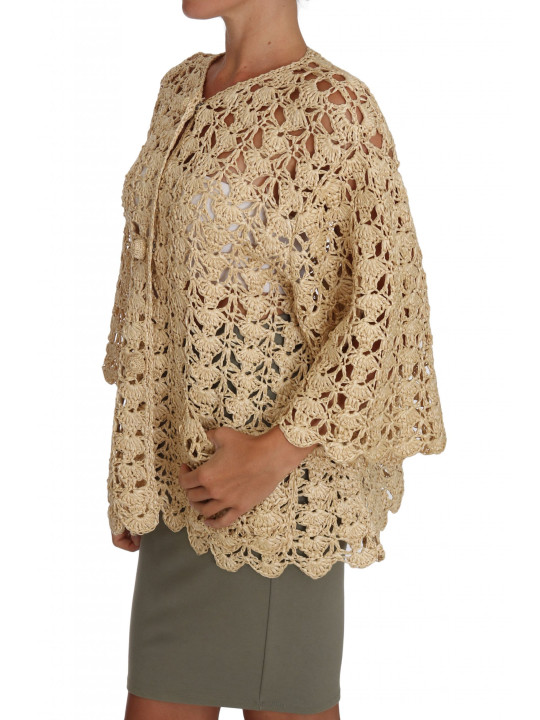 Sweaters Chic Beige Crochet Raffia Cardigan 4.800,00 € 8054214039051 | Planet-Deluxe
