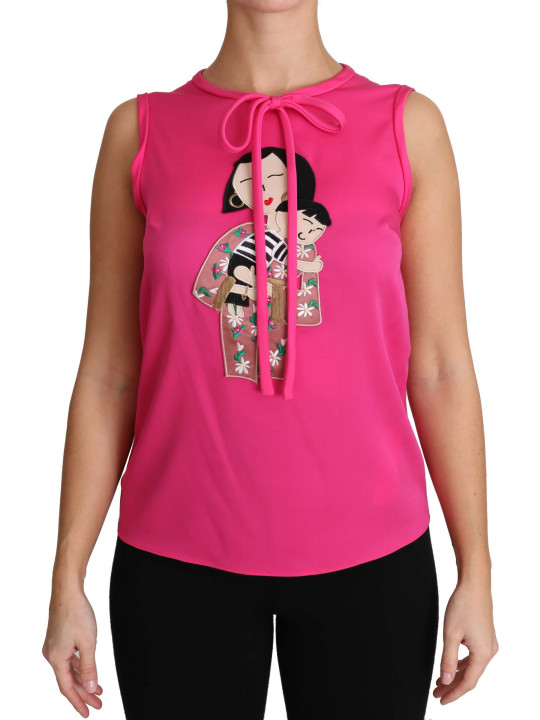 Tops & T-Shirts Elegant Pink Silk Family Tank Top Shirt 2.000,00 € 7333413013484 | Planet-Deluxe