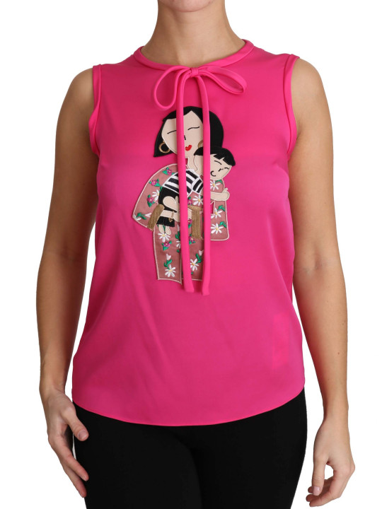 Tops & T-Shirts Elegant Pink Silk Family Tank Top Shirt 2.000,00 € 7333413013484 | Planet-Deluxe