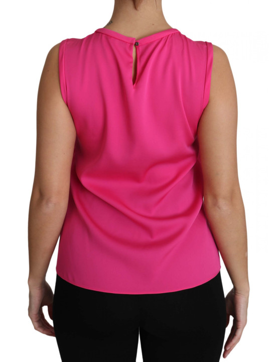 Tops & T-Shirts Elegant Pink Silk Family Tank Top Shirt 2.000,00 € 7333413013484 | Planet-Deluxe