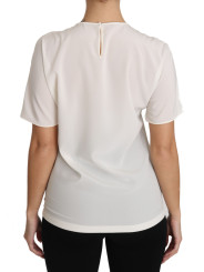 Tops & T-Shirts Elegant Silk Crewneck Blouse with Applique 1.980,00 € 7333413013422 | Planet-Deluxe