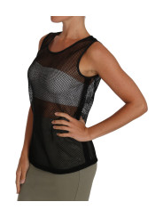 Tops & T-Shirts Elegant Black Mesh Sleeveless Blouse Top 920,00 € 8052087570152 | Planet-Deluxe