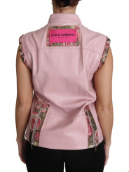 Jackets & Coats Stunning Pink Sleeveless Leather Vest 5.400,00 € 8050246189467 | Planet-Deluxe