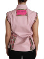Jackets & Coats Stunning Pink Sleeveless Leather Vest 5.400,00 € 8050246189467 | Planet-Deluxe
