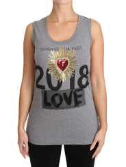 Tops & T-Shirts Sequined Heart Tank Top in Gray 1.760,00 € 8058091886302 | Planet-Deluxe