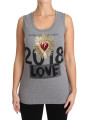 Tops & T-Shirts Sequined Heart Tank Top in Gray 1.760,00 € 8058091886302 | Planet-Deluxe