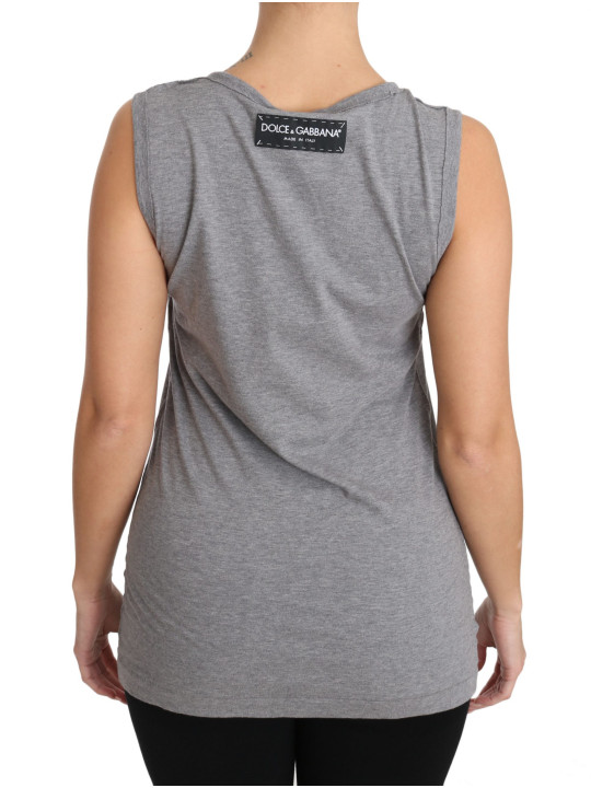 Tops & T-Shirts Sequined Heart Tank Top in Gray 1.760,00 € 8058091886302 | Planet-Deluxe