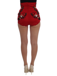 Shorts Ravishing Red Silk Embroidered Shorts 7.160,00 € 8058349152012 | Planet-Deluxe