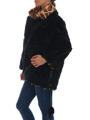 Sweaters Elegant Black Lamb Fur Short Coat 29.700,00 € 8058696445751 | Planet-Deluxe