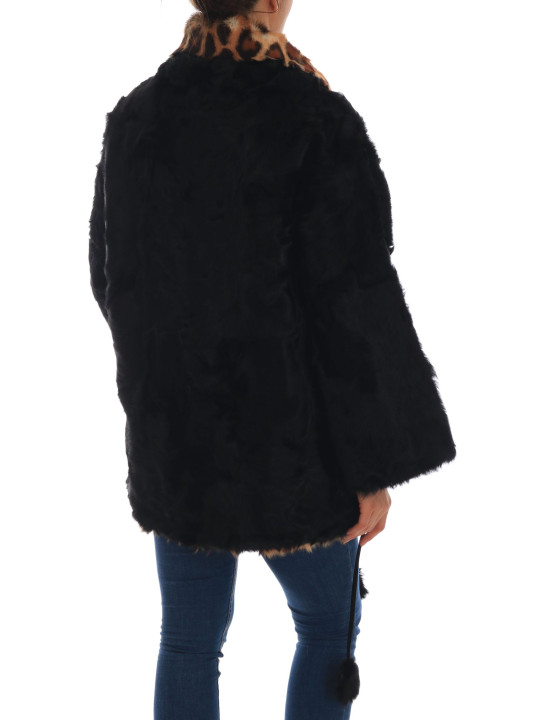 Sweaters Elegant Black Lamb Fur Short Coat 29.700,00 € 8058696445751 | Planet-Deluxe