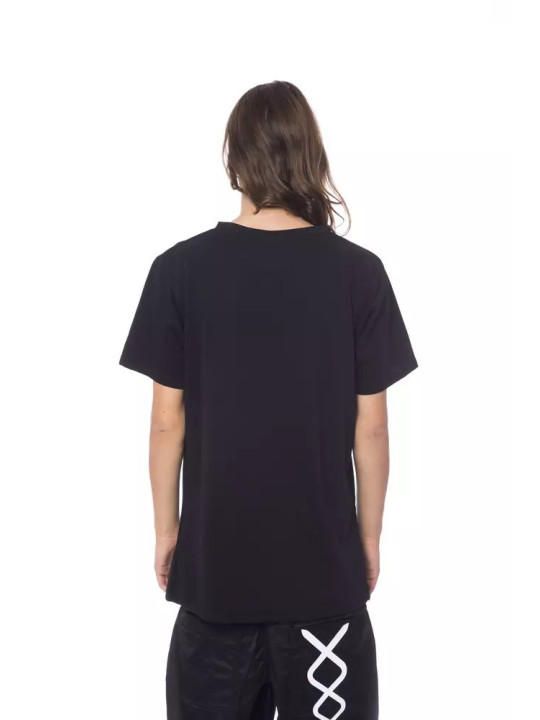 T-Shirts Elegant Black Round Neck Cotton Tee 320,00 € 2000037341266 | Planet-Deluxe