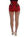 Shorts Glamorous Red Silk Floral Embroidered Shorts 7.000,00 € 8058349152180 | Planet-Deluxe