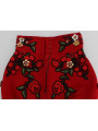 Shorts Glamorous Red Silk Floral Embroidered Shorts 7.000,00 € 8058349152180 | Planet-Deluxe