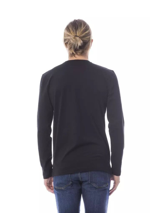 T-Shirts Elegant Black Cotton Long Sleeve T-Shirt 170,00 € 2303350072689 | Planet-Deluxe