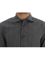 Shirts Elegant Gray Cotton Dress Shirt 880,00 € 8056538498484 | Planet-Deluxe