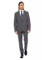 Suits Elegant Gray Wool Two-Button Designer Suit 4.560,00 € 2000036399992 | Planet-Deluxe