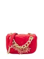 Rote Lederhandtasche mit Goldakzenten