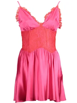 "Gaelle Paris Rosa Fuchsia Spitzennachthemd – Eleganz pur"