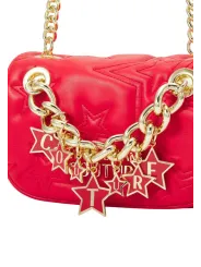 Rote gesteppte Versace Umhängetasche mit Kette