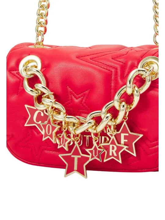 Rote gesteppte Versace Umhängetasche mit Kette