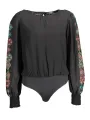 "Desigual Bodysuits im Sale | Schwarzer Desigual Langarm-Bodysuit mit Muster online kaufen"|Planet-Deluxe